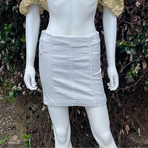 Free People Pin Stripe Pencil Stretchy Mini Skirt - Picture 1 of 7